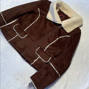 Giacca Faux Suede/Shearling Jacket. Sz. XL